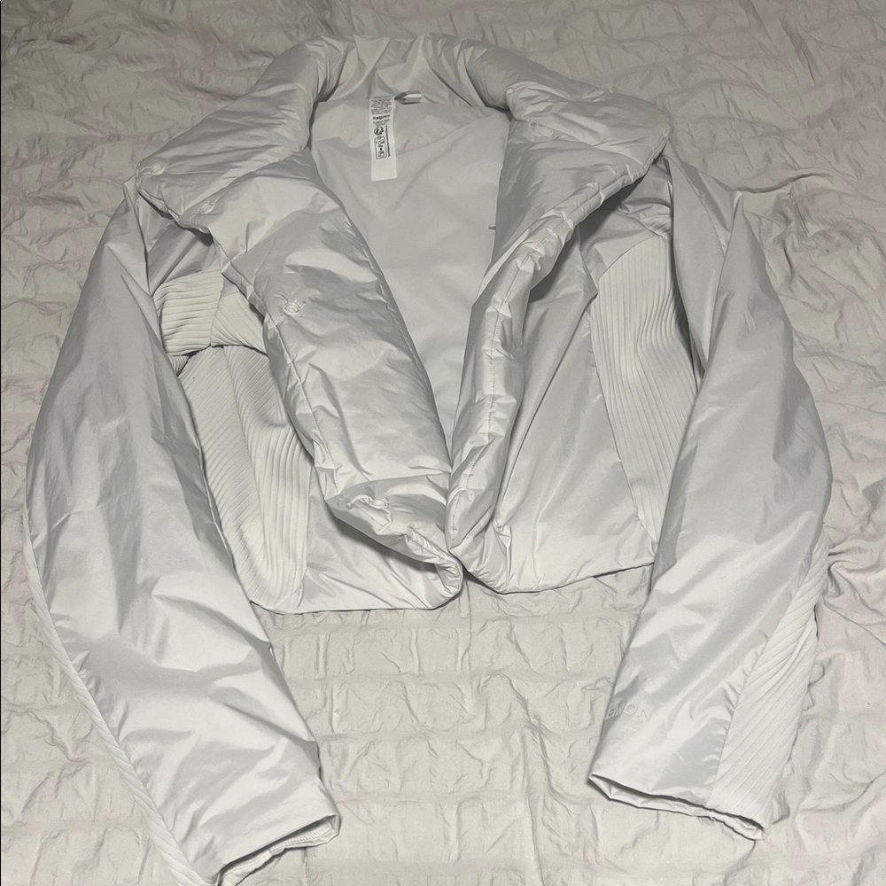 Lululemon Athletica Cream Cropped Puffer Jacket